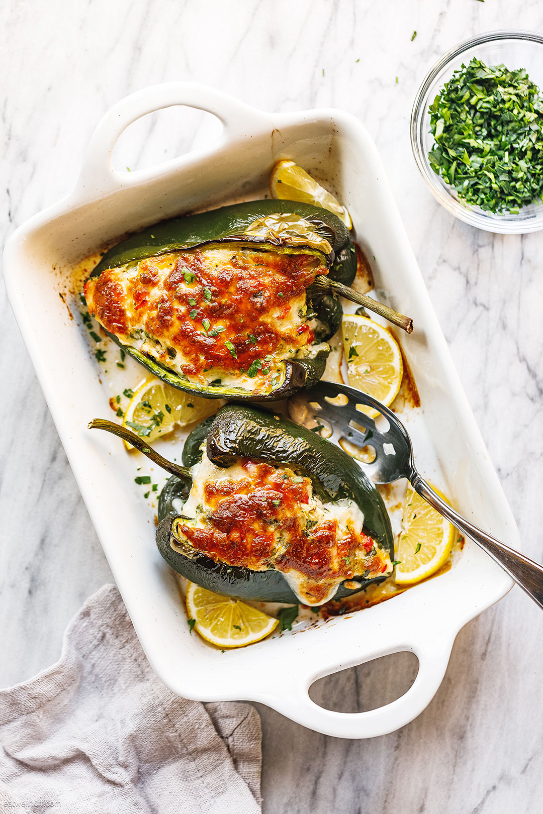 quick Chicken Stuffed Chile Rellenos