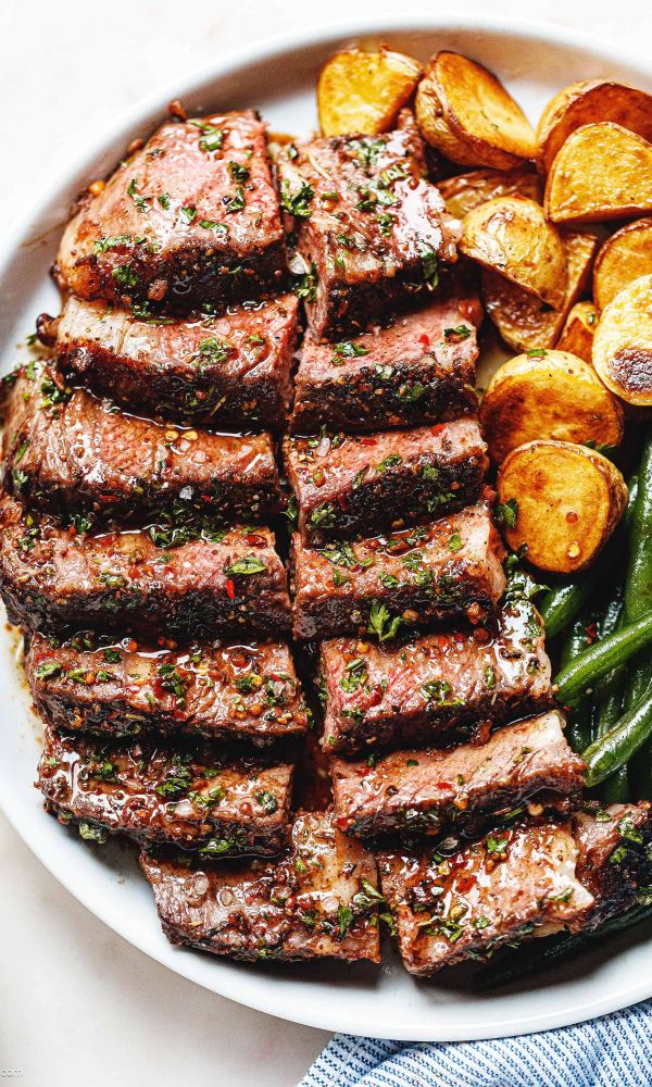 Garlic Herb Butter Steak in Oven