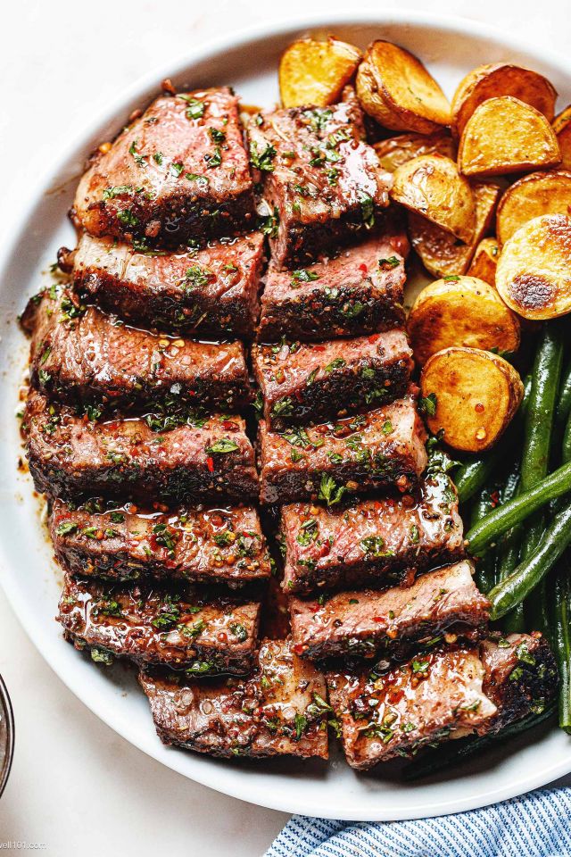 Garlic Herb Butter Steak in Oven