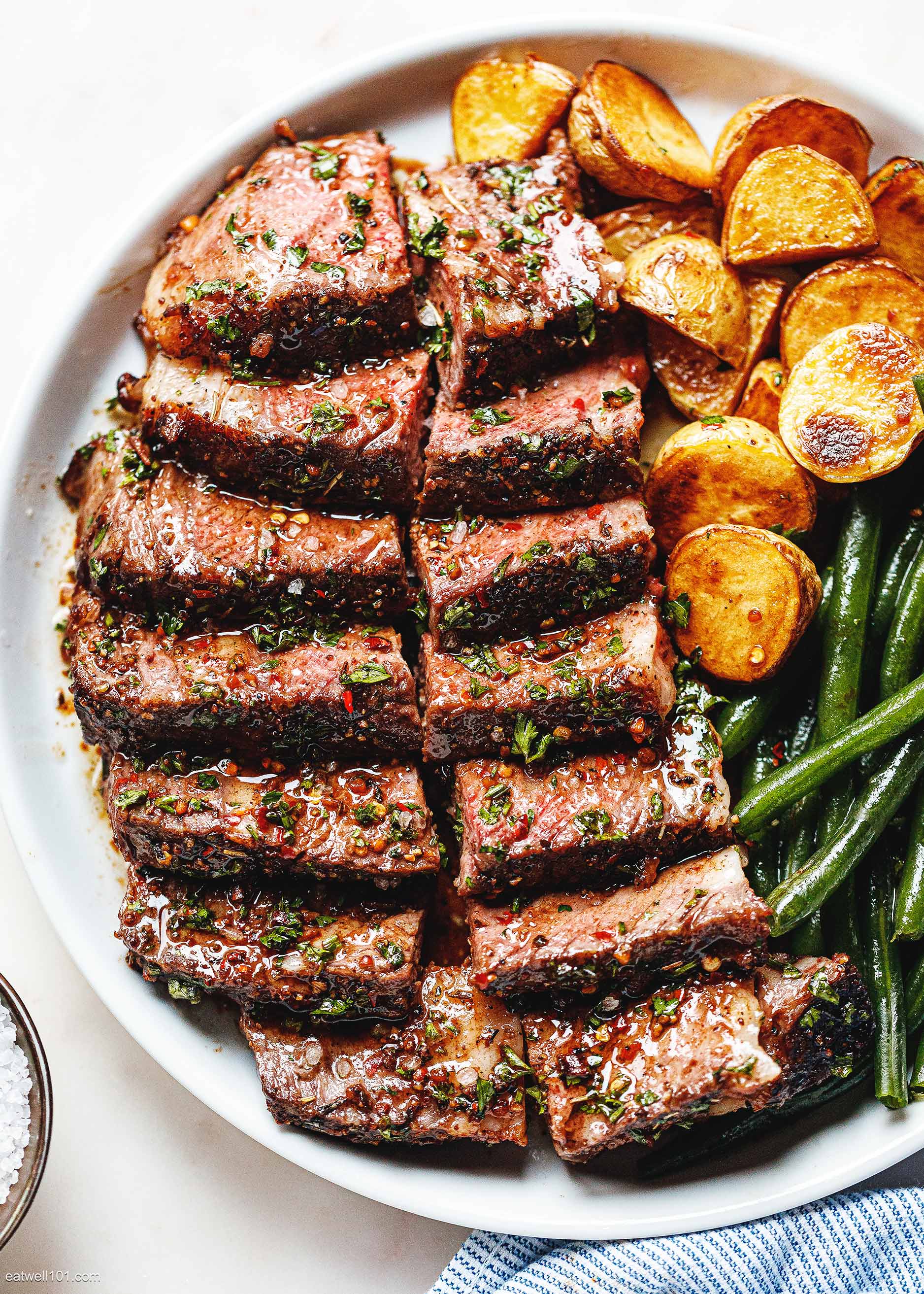 Garlic Herb Butter Steak in Oven