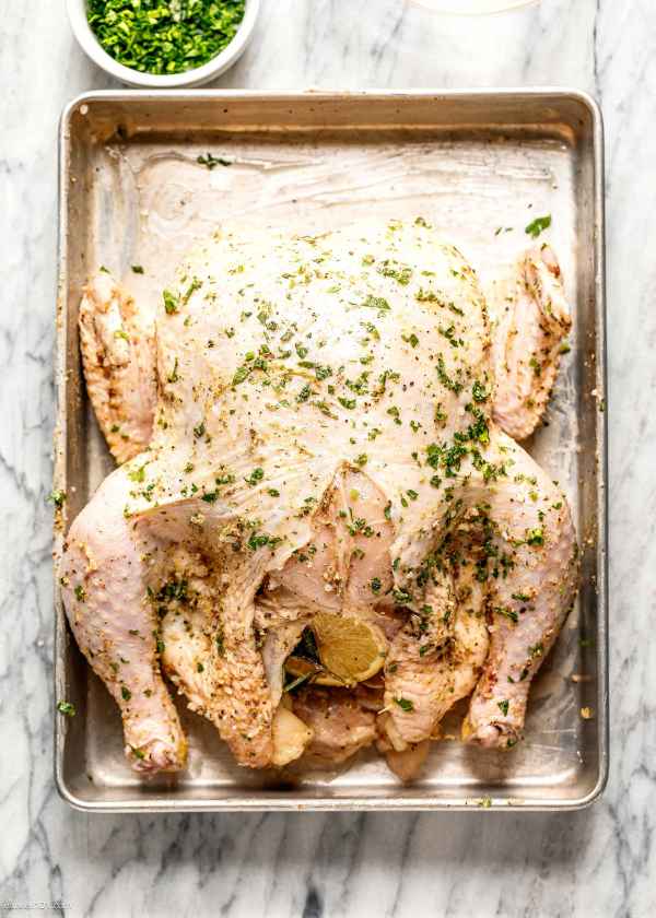 Roasted Chicken with Garlic Herb Butter