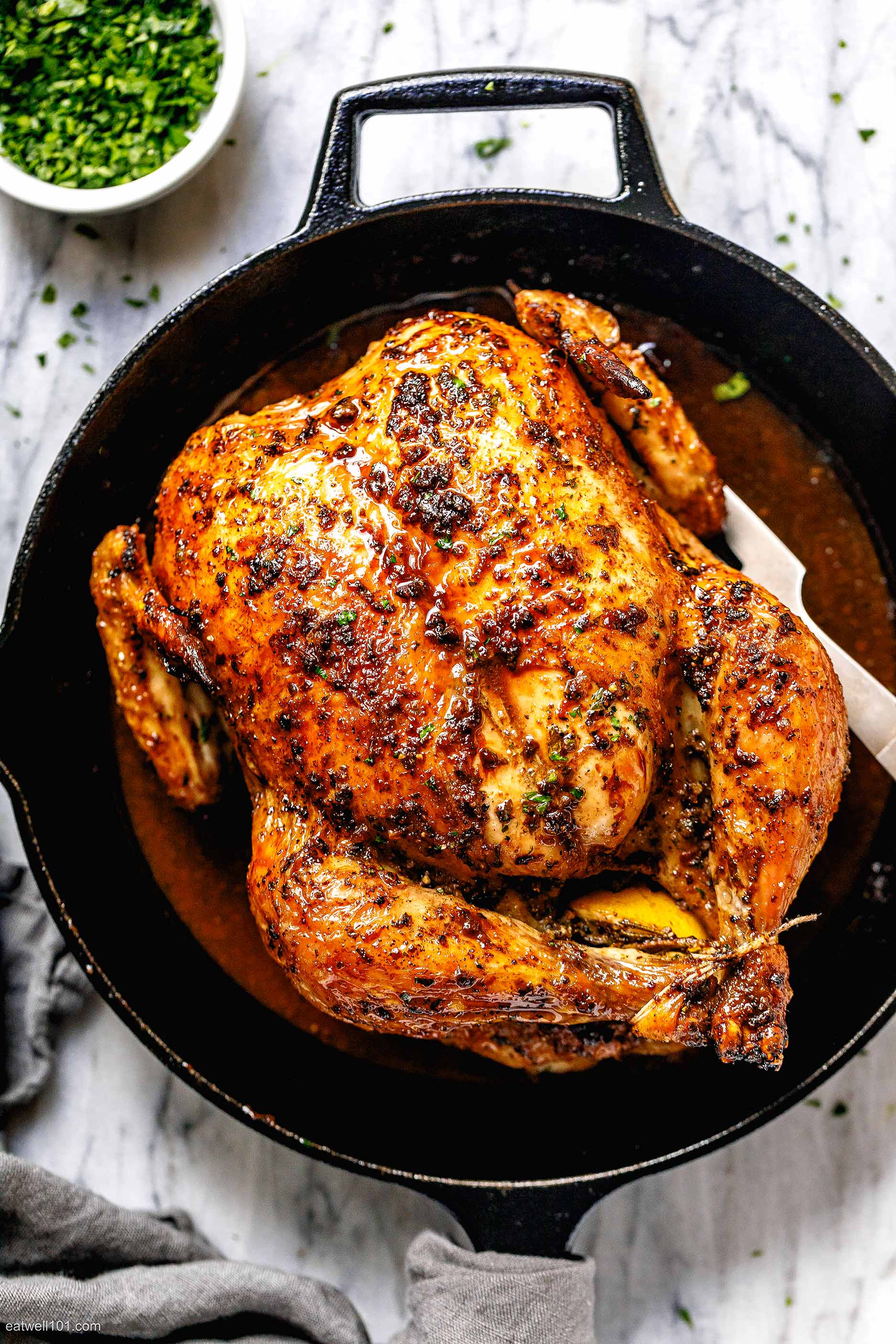 Roasted Chicken Recipe with Garlic Herb Butter – Whole Roasted Chicken ...