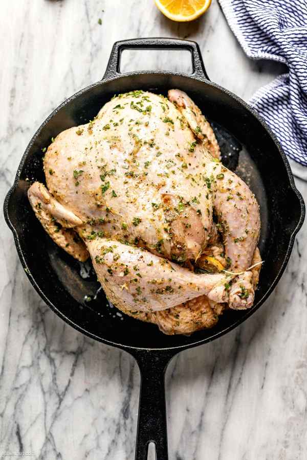 Roasted Chicken with Garlic Herb Butter