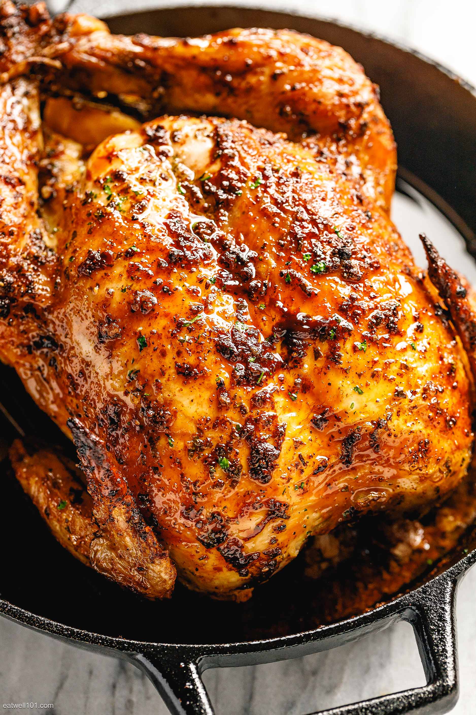 Roasted Chicken Recipe with Garlic Herb Butter – Whole Roasted Chicken ...