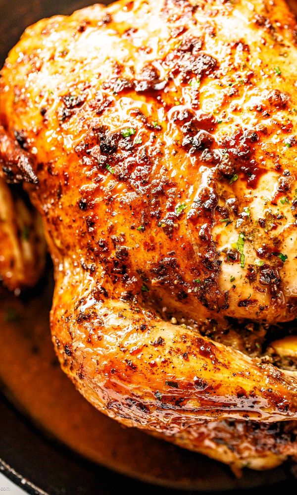 Roasted Chicken with Garlic Herb Butter