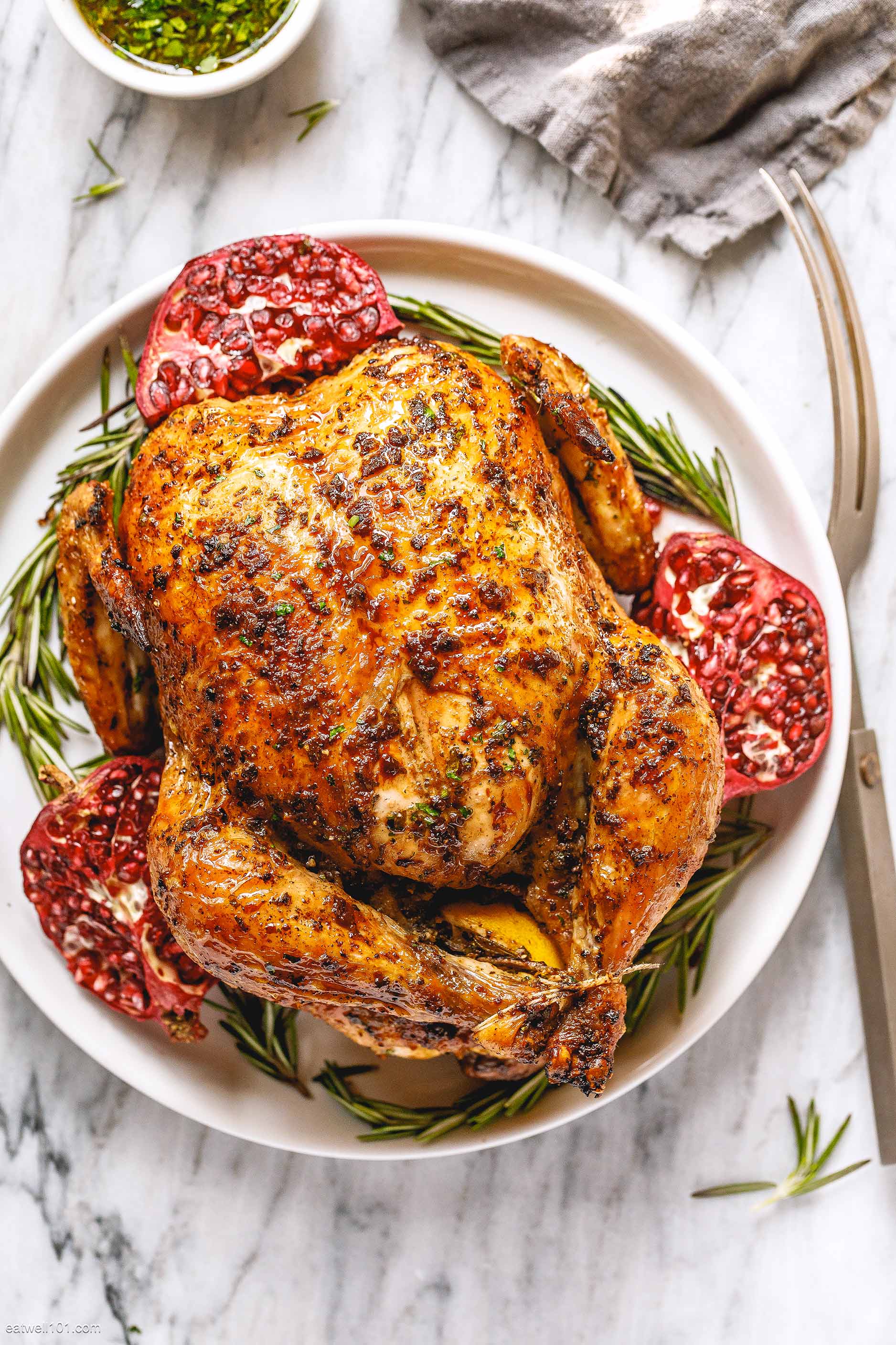 Roasted Chicken Recipe with Garlic Herb Butter – Whole Roasted Chicken