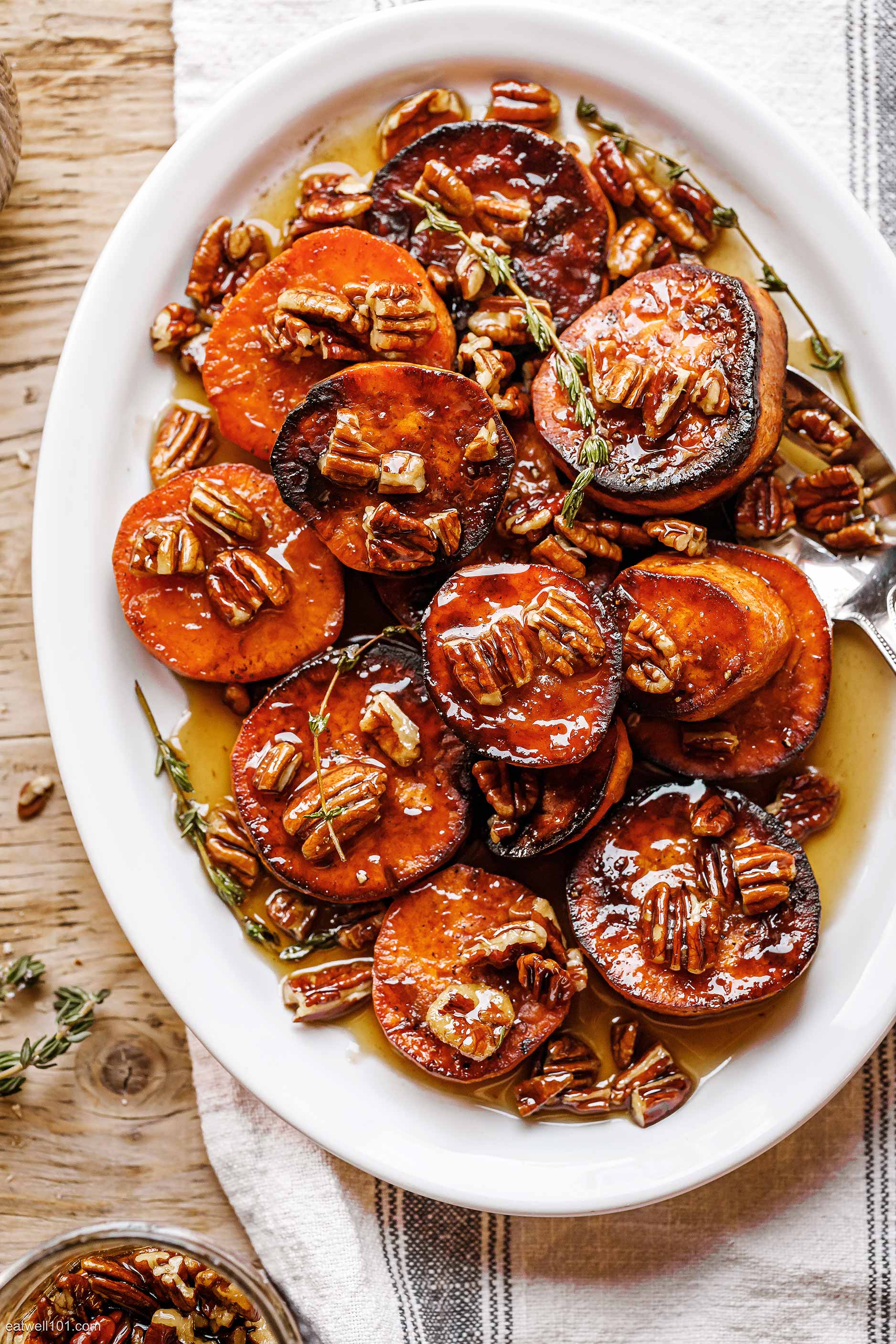 Roasted Maple Pecan Sweet Potatoes recipe