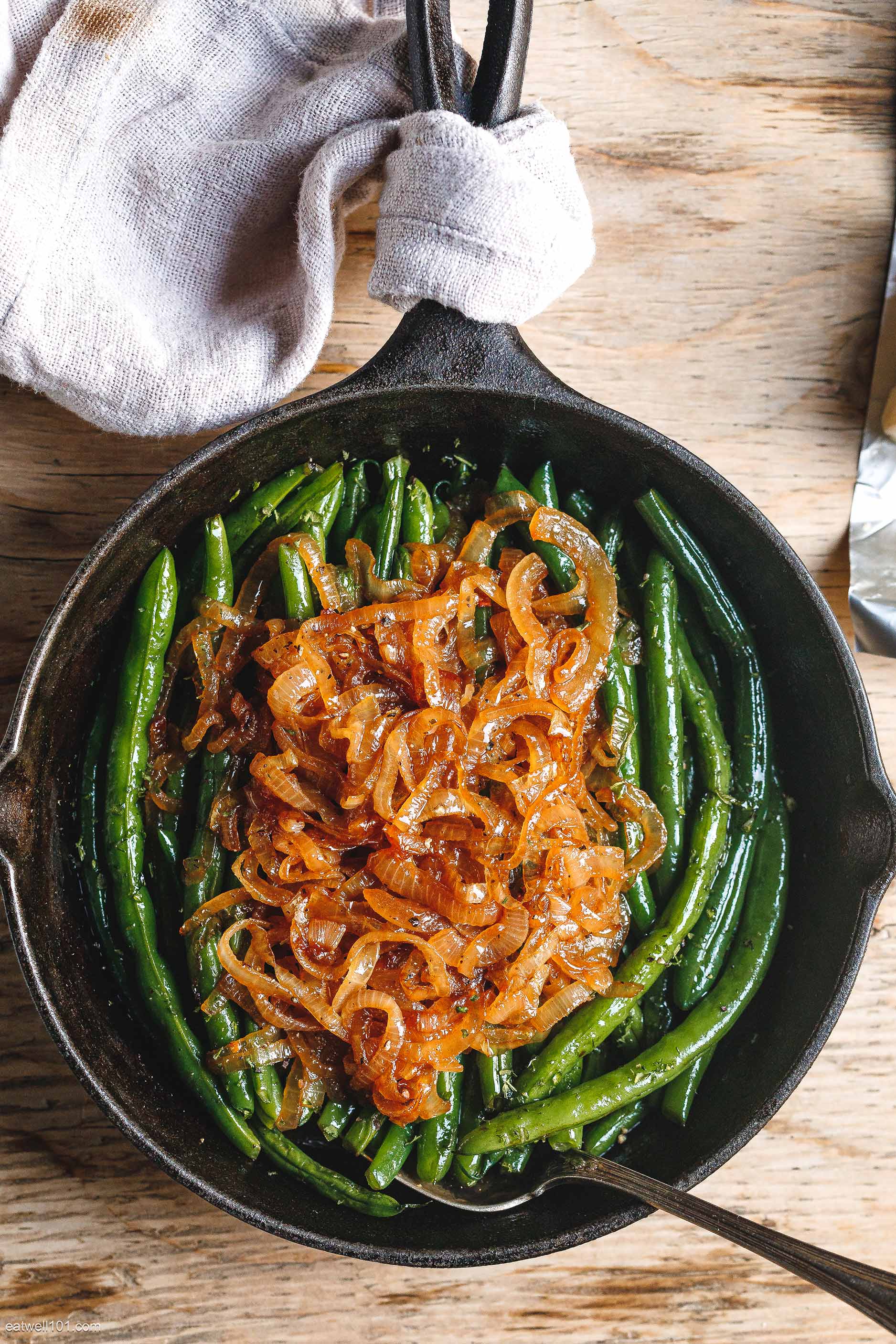 Sautéed Green Beans with French Onions recipe