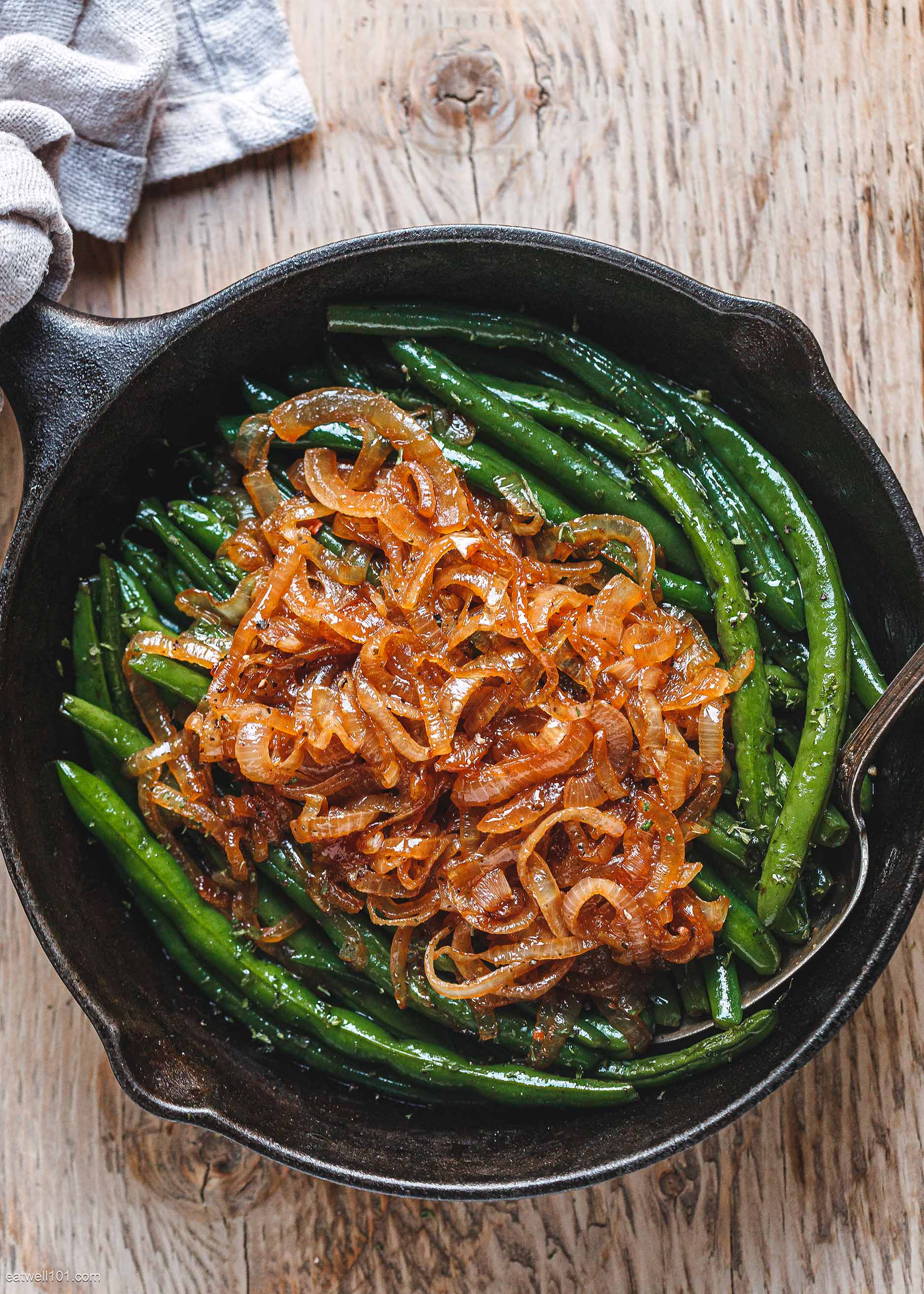 Sautéed Green Beans Recipe with French Onions Green Beans Side Dish
