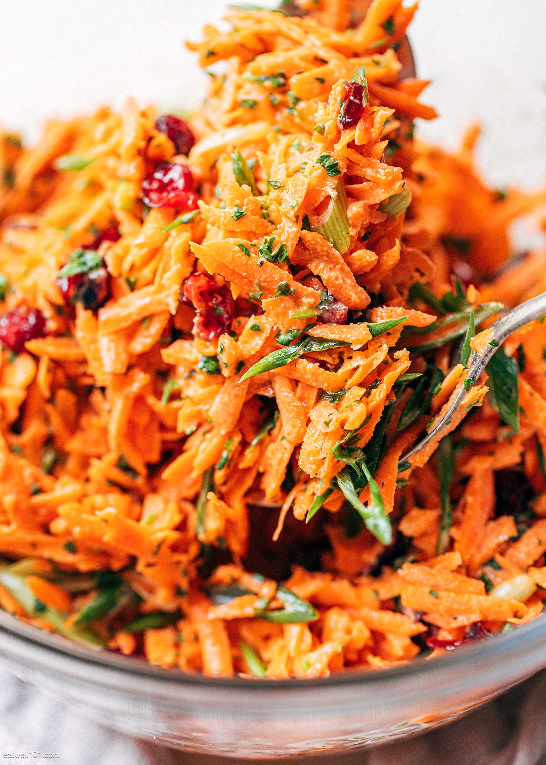 Shredded Carrot Salad Recipe with Honey Mustard Dressing – Carrot Salad ...