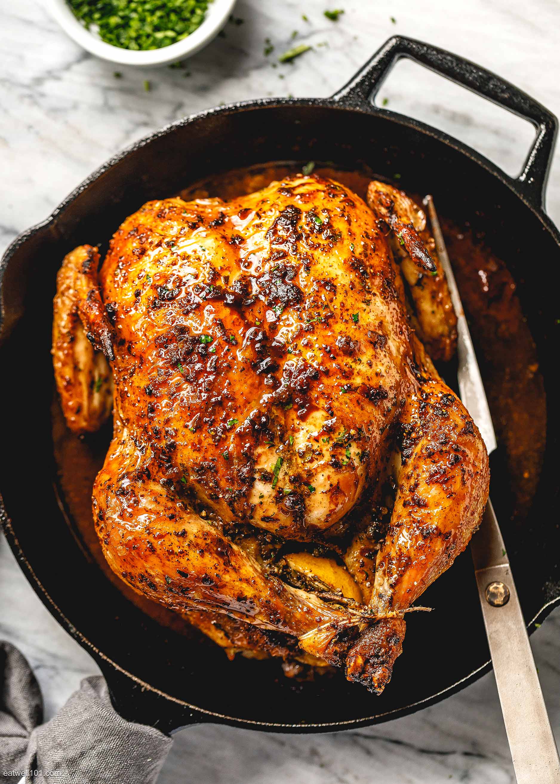 Roasted Chicken Recipe with Garlic Herb Butter – Whole Roasted Chicken ...