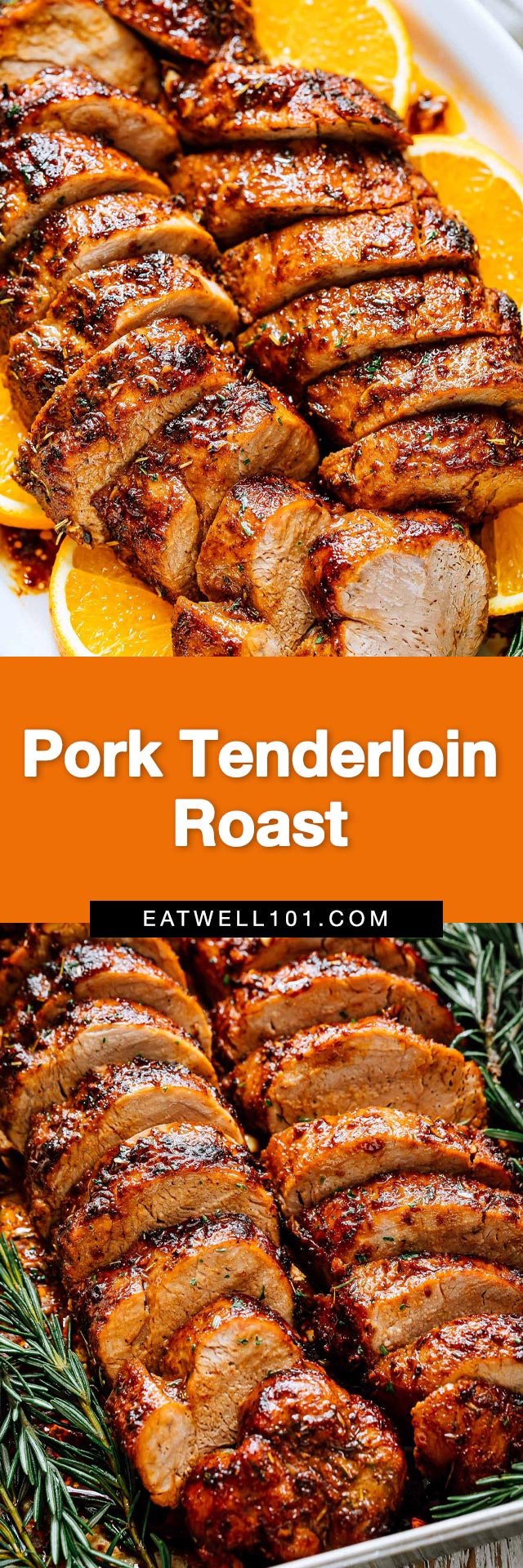 Roasted Pork Tenderloin Recipe -  #pork #tenderloin #recipe #eatwell101 - This roasted pork tenderloin is rich with holiday flavor - Incredibly tender, juicy and delicious!