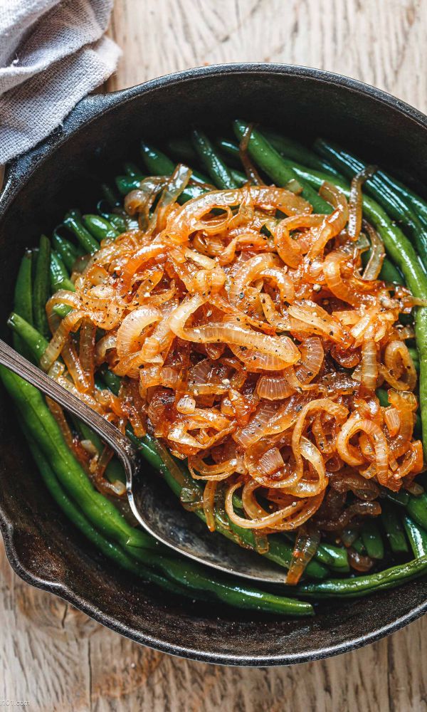 Sautéed Green Beans with French Onions