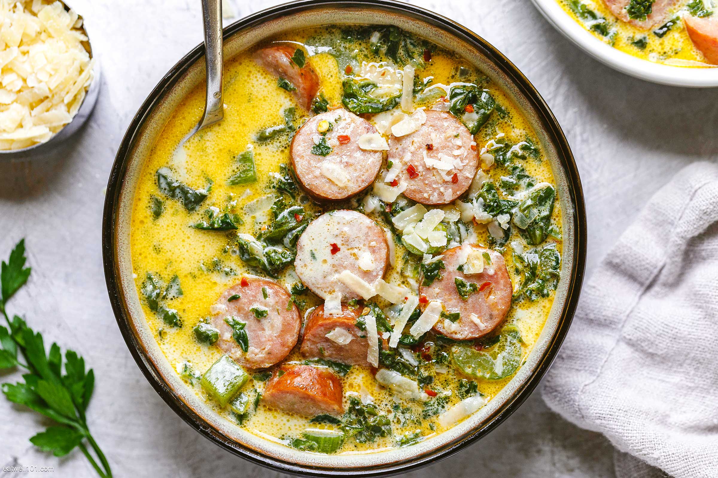 Creamy Sausage Soup With Green Vegetables