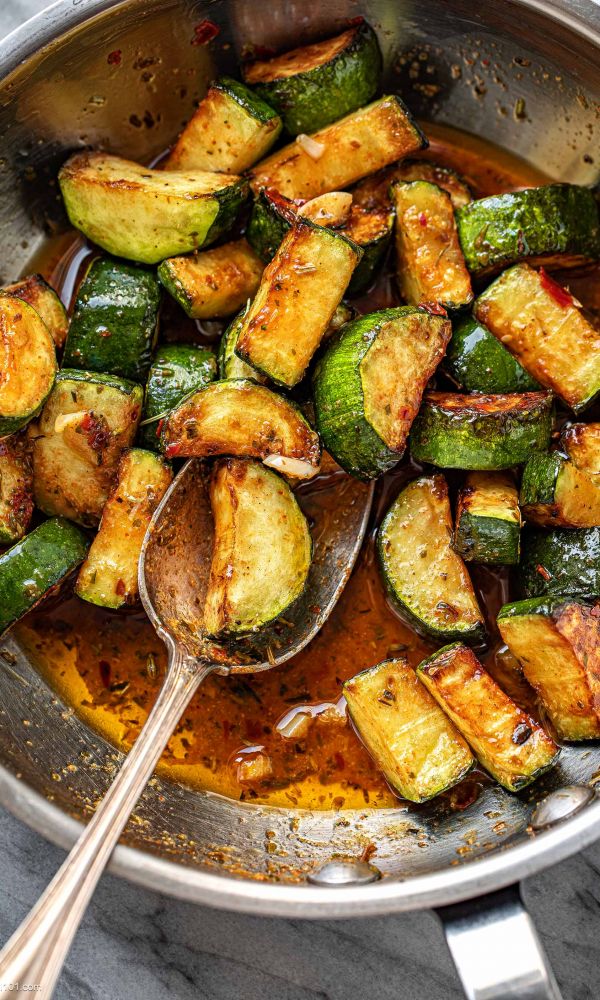 Sautéed Zucchini In Lemon Garlic Butter