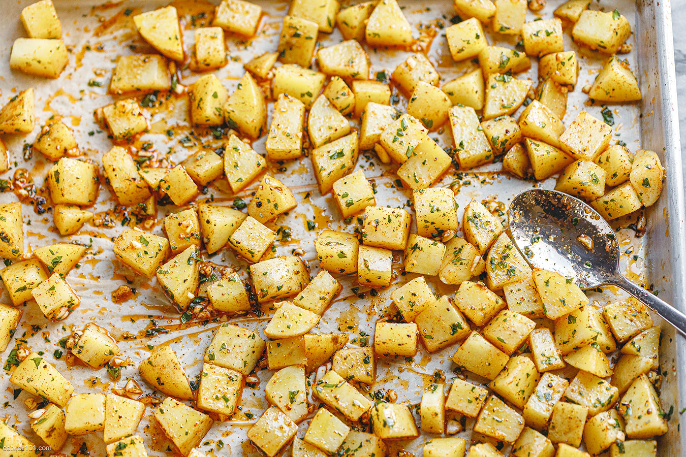 Garlic Roasted Potatoes in oven 1