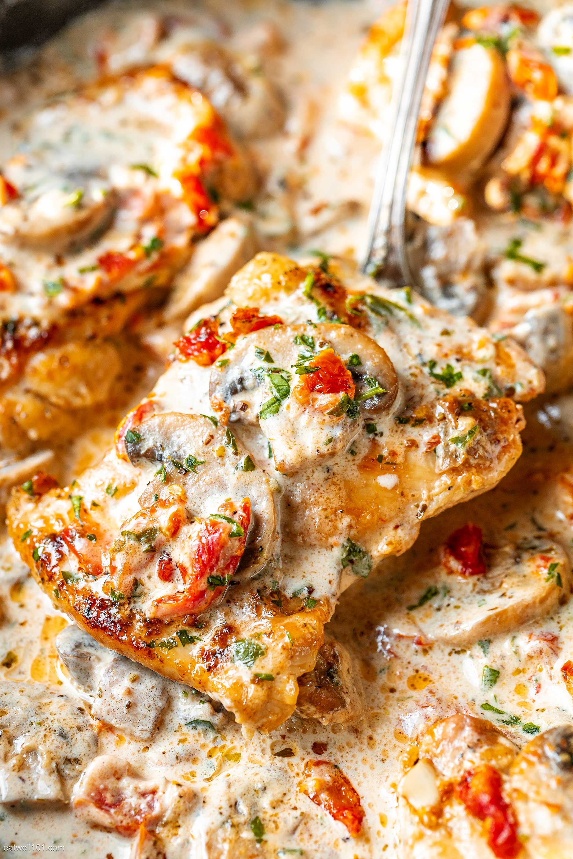 Garlic Chicken Thighs Recipe in Creamy Mushroom Sauce – Chicken Thighs ...