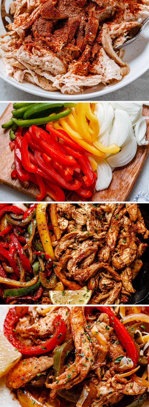 Skillet Roasted Chicken Fajitas Recipe - #chicken #fajitas #recipe #eatwell101 - These skillet chicken fajitas are on the table in 20 minutes or less, perfect for busy nights! 