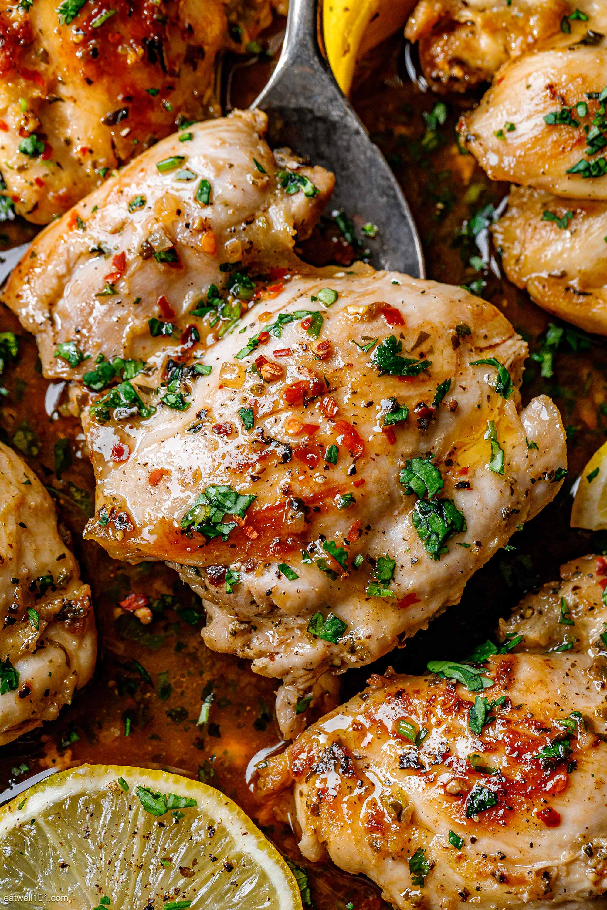 Lemon Garlic Baked Chicken Thighs Recipe Baked Boneless Skinless 
