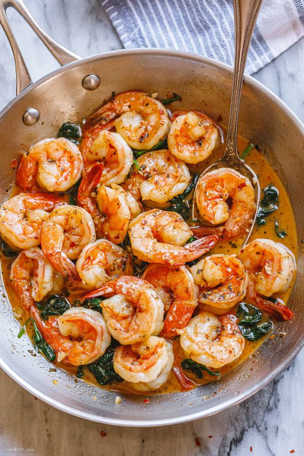 Garlic Butter Spinach Shrimp