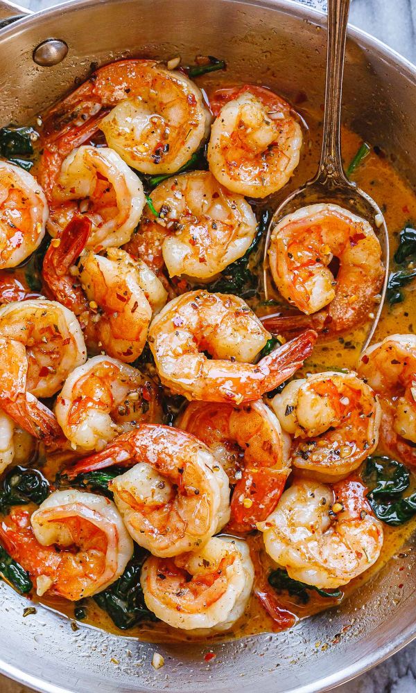 Garlic Butter Spinach Shrimp
