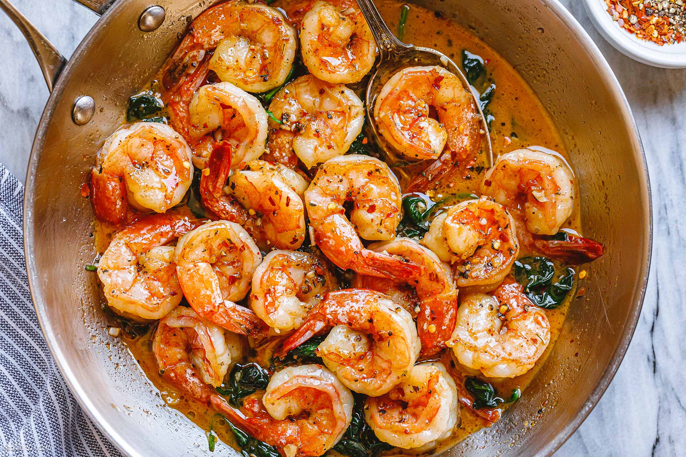 Garlic Butter Spinach Shrimp