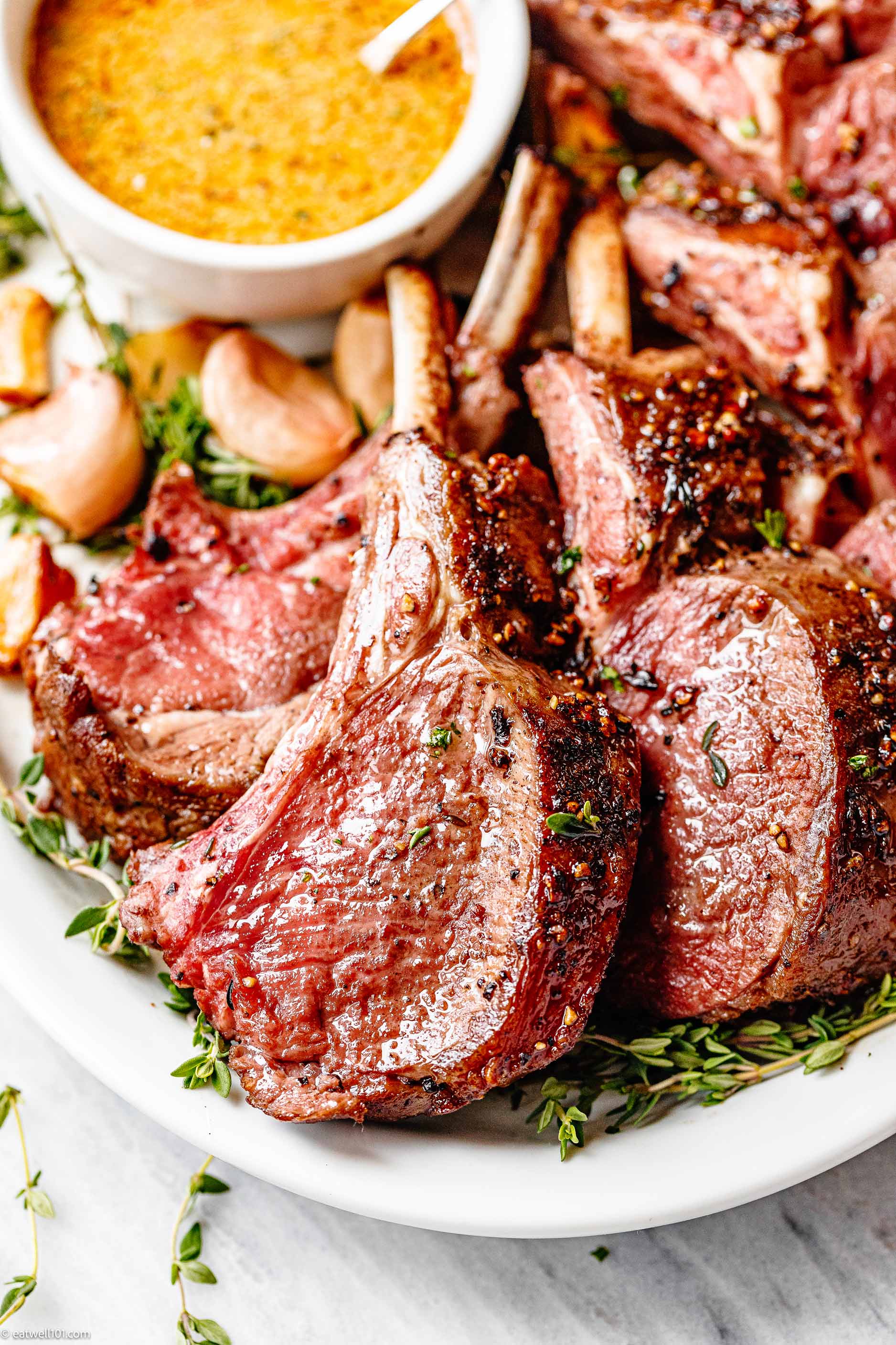 Roasted Rack of Lamb Recipe with Butter Sauce – Roasted Lamb Rack ...
