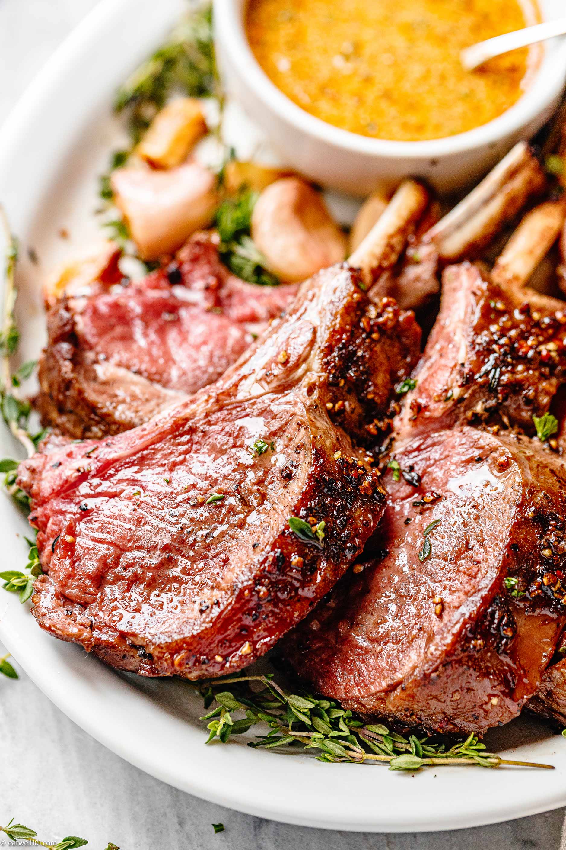 Roasted Rack of Lamb Recipe with Butter Sauce 