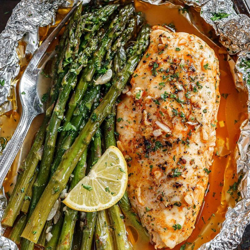 Baked Chicken in Foil Recipe with Asparagus – Chicken Foil Packets ...