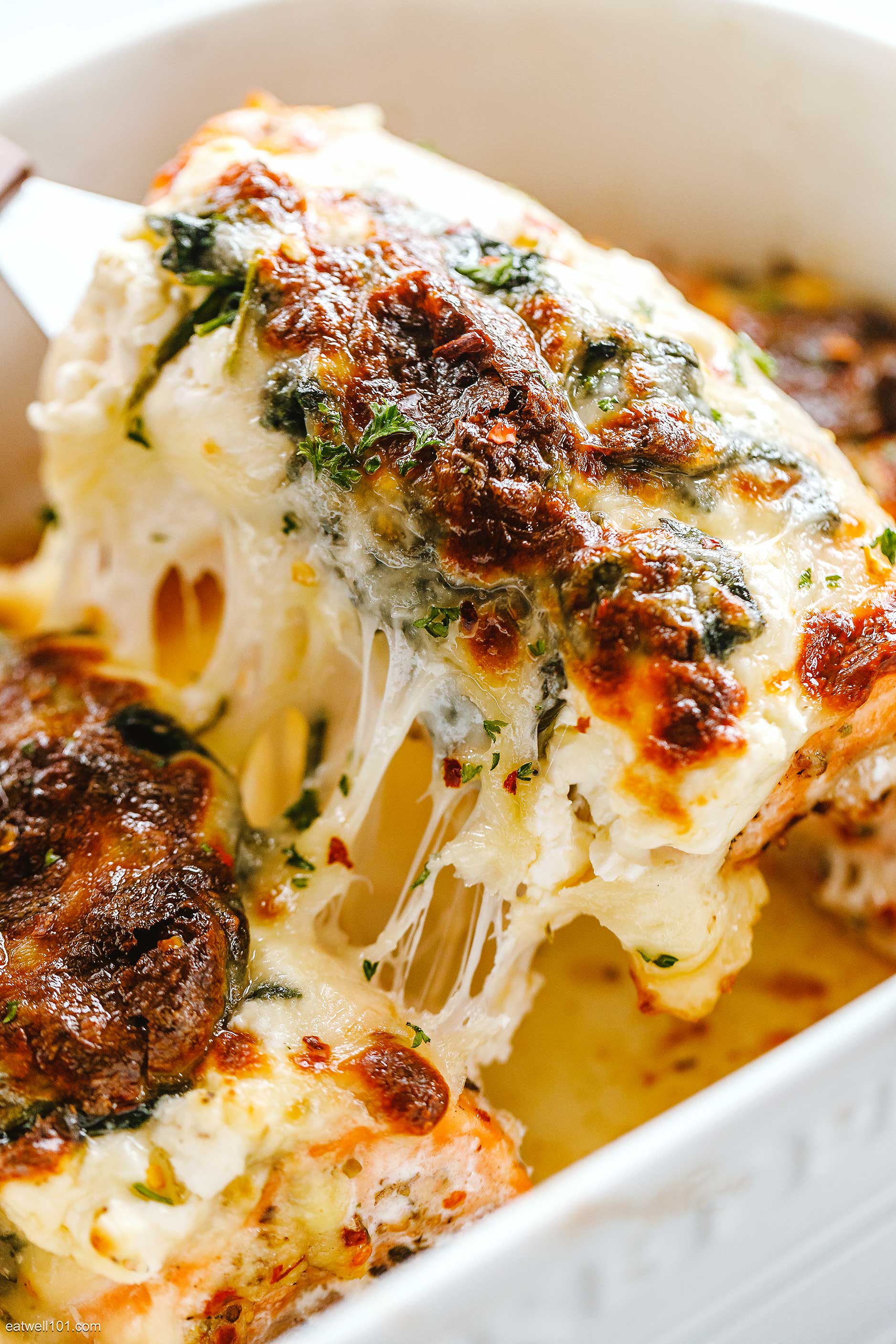 baked salmon casserole with spinach recipe