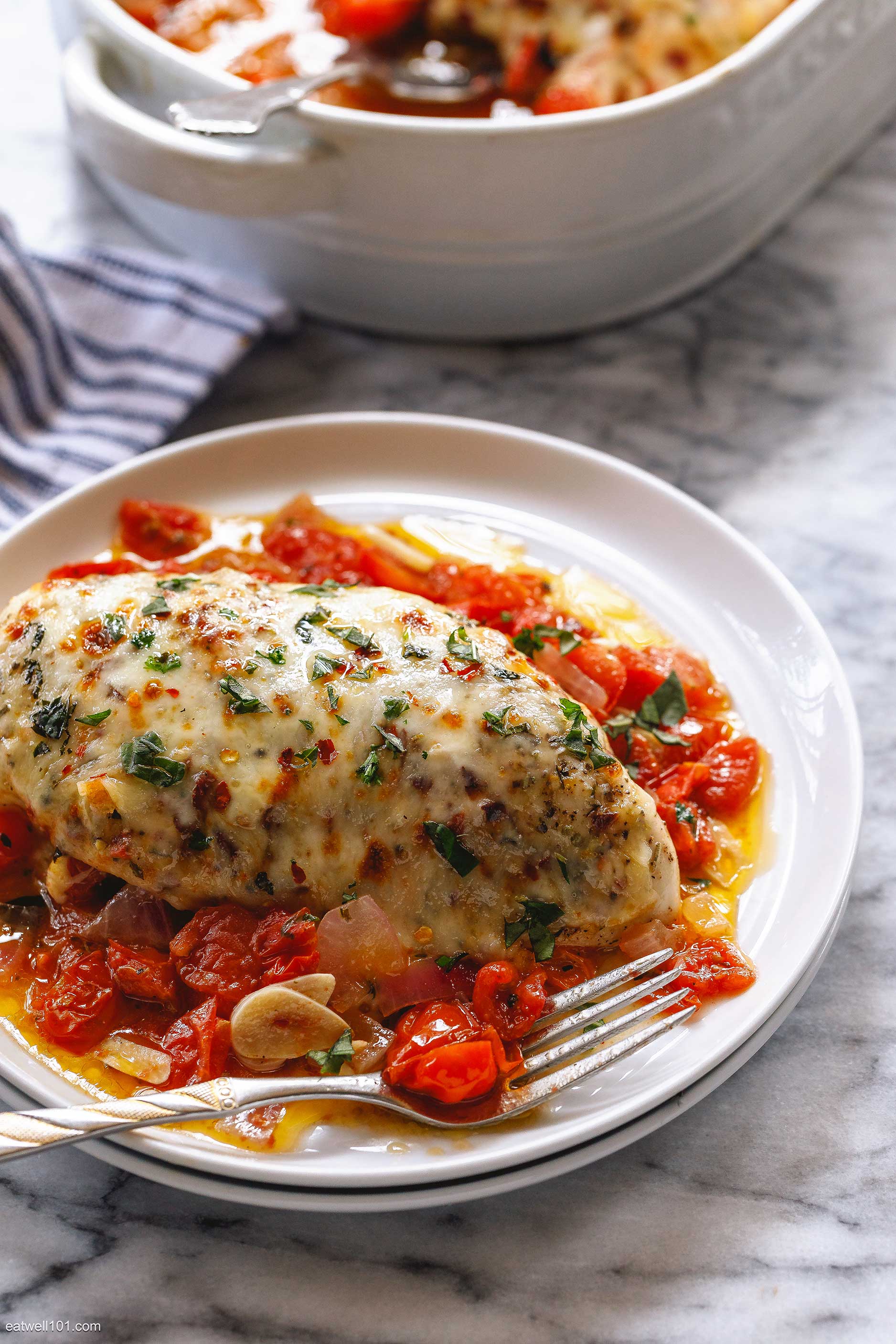 Baked Chicken Breasts Recipe with Tomato & Mozzarella ...