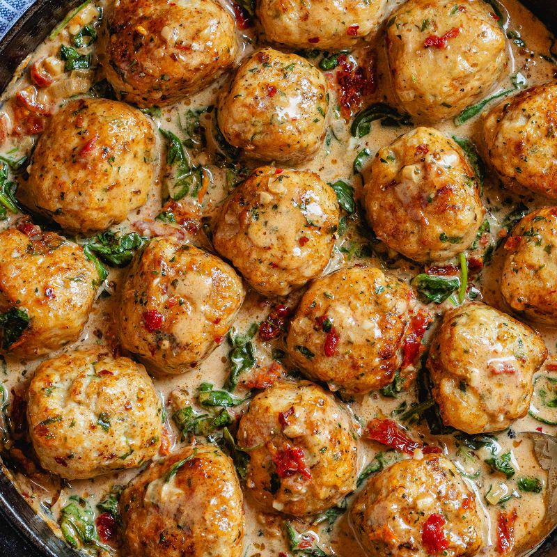 Creamy Spinach Turkey Meatballs Recipe Turkey Meatballs Recipe
