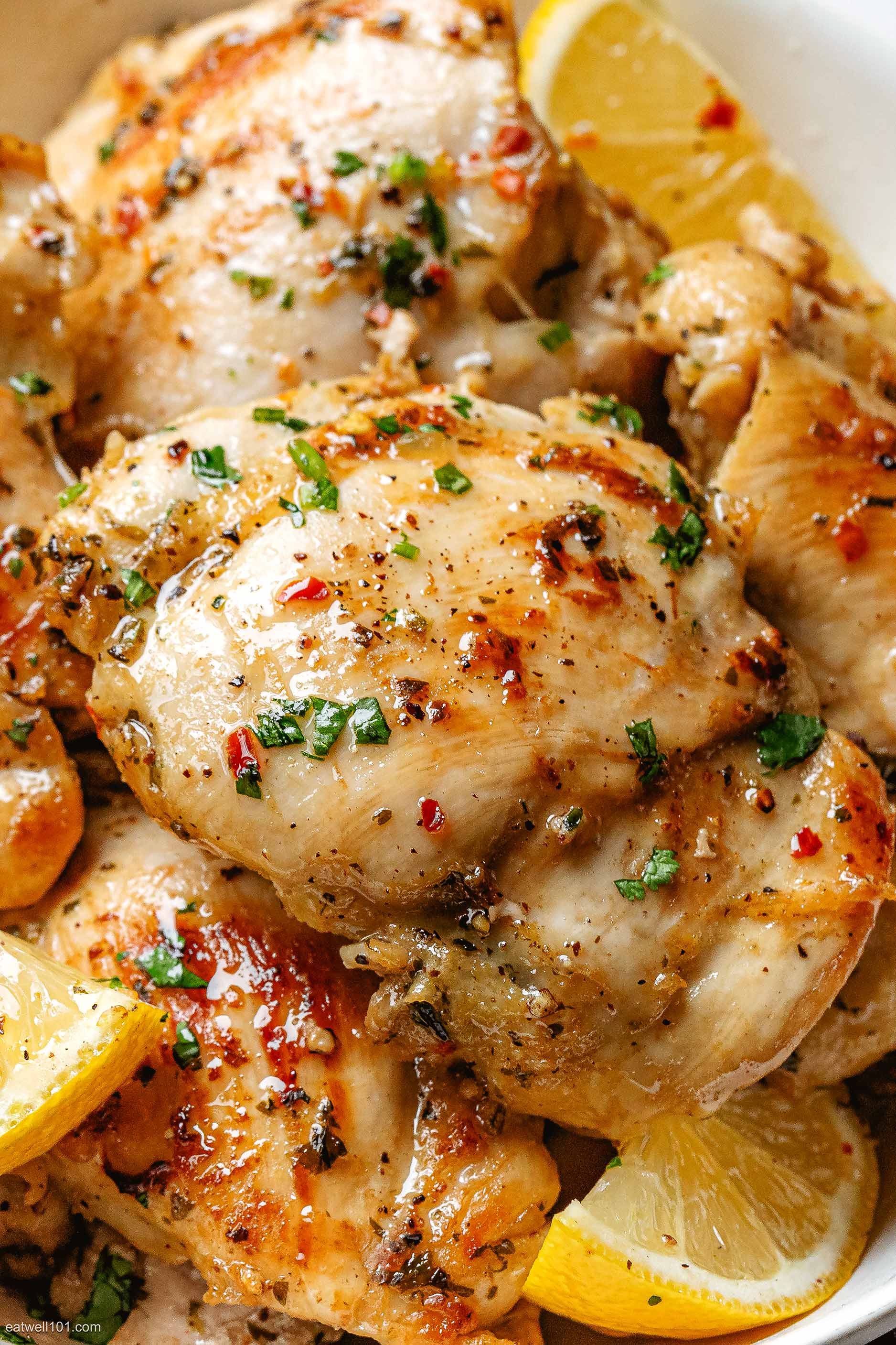 Garlic Lemon Chicken Thighs Recipe – Boneless Skinless Chicken Thighs ...