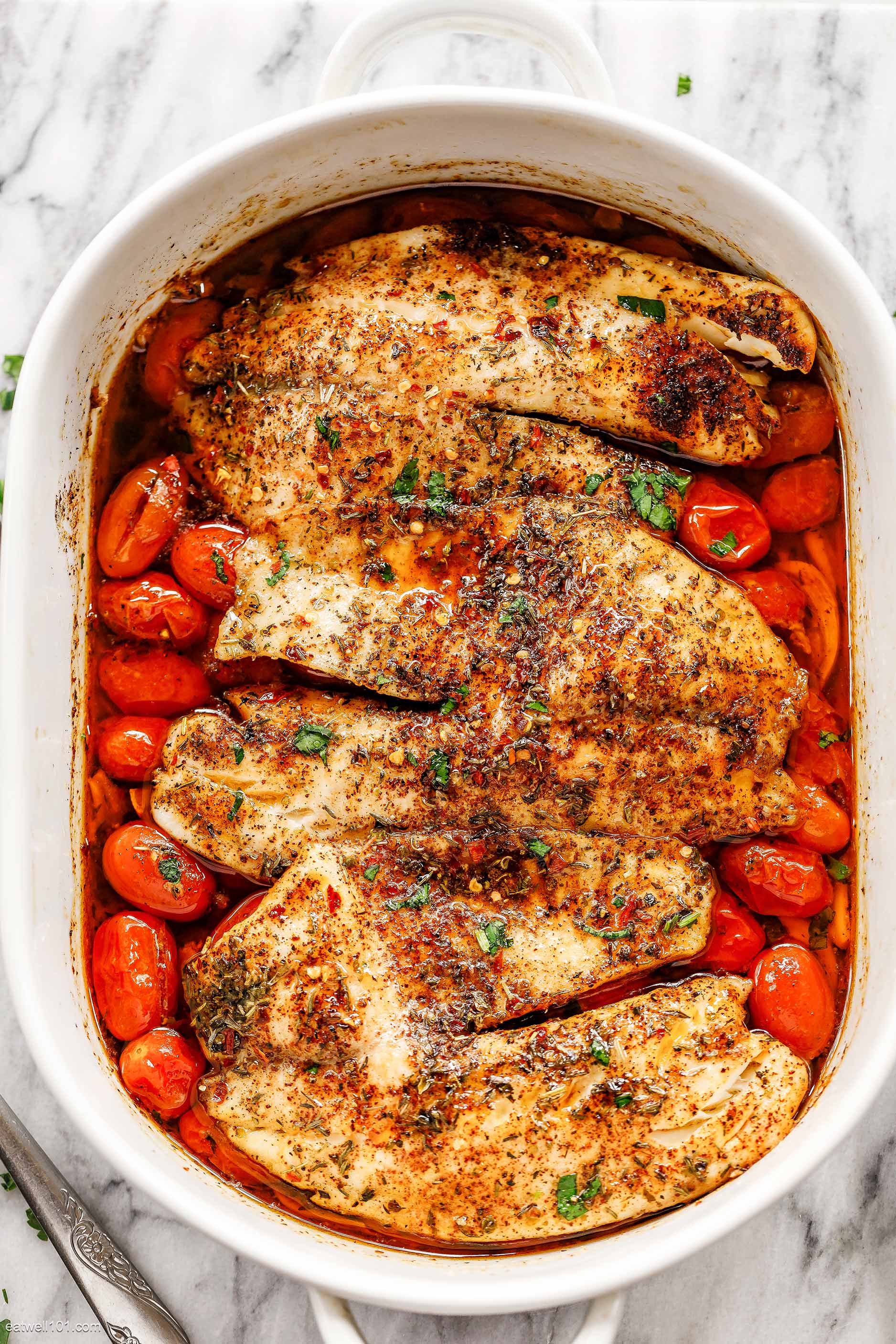 Oven Roasted Fish With Cherry Tomatoes recipe 1