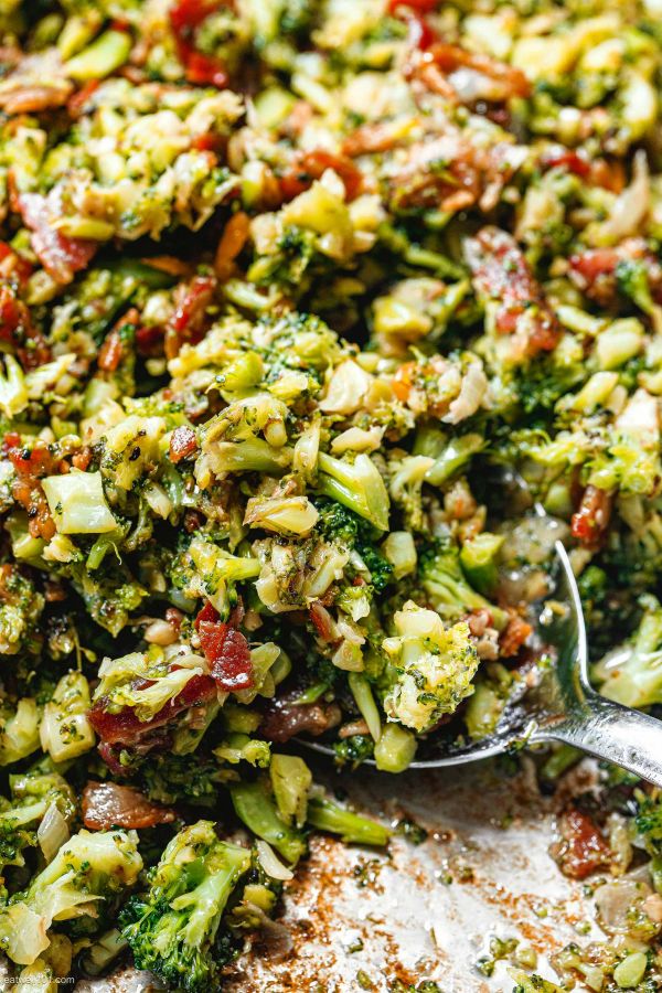 Pan-Fried Garlic Bacon Broccoli