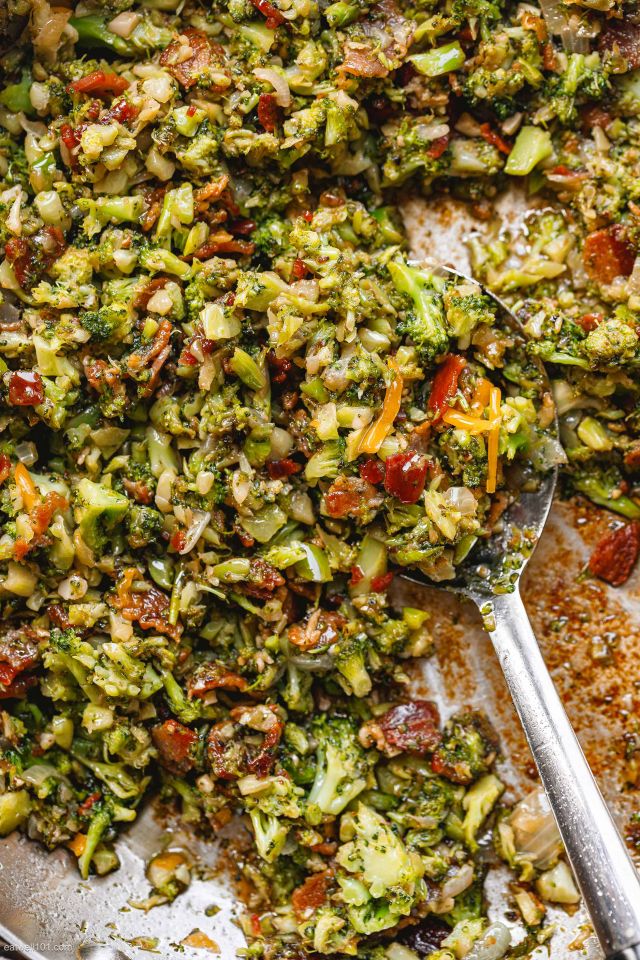 Pan-Fried Garlic Bacon Broccoli