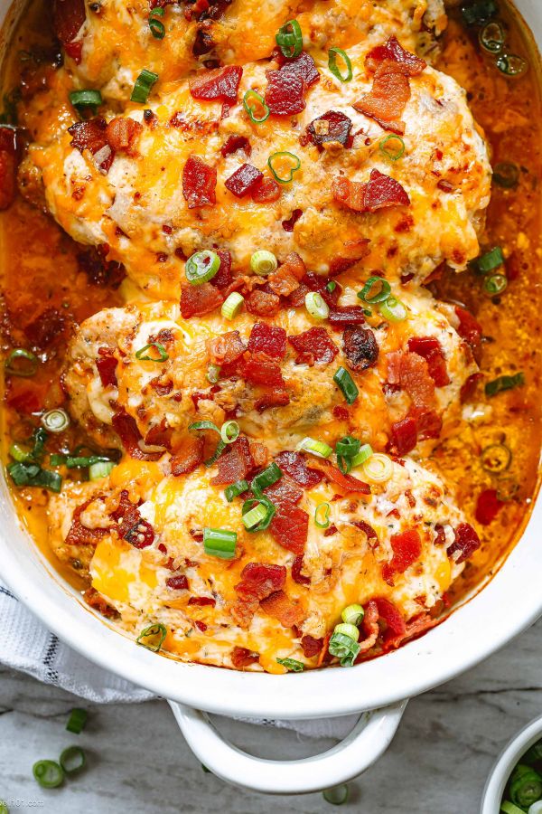 Baked Crack Chicken Casserole - #recipe by #eatwell101 - https://www.eatwell101.com/baked-crack-chicken-casserole-recipe