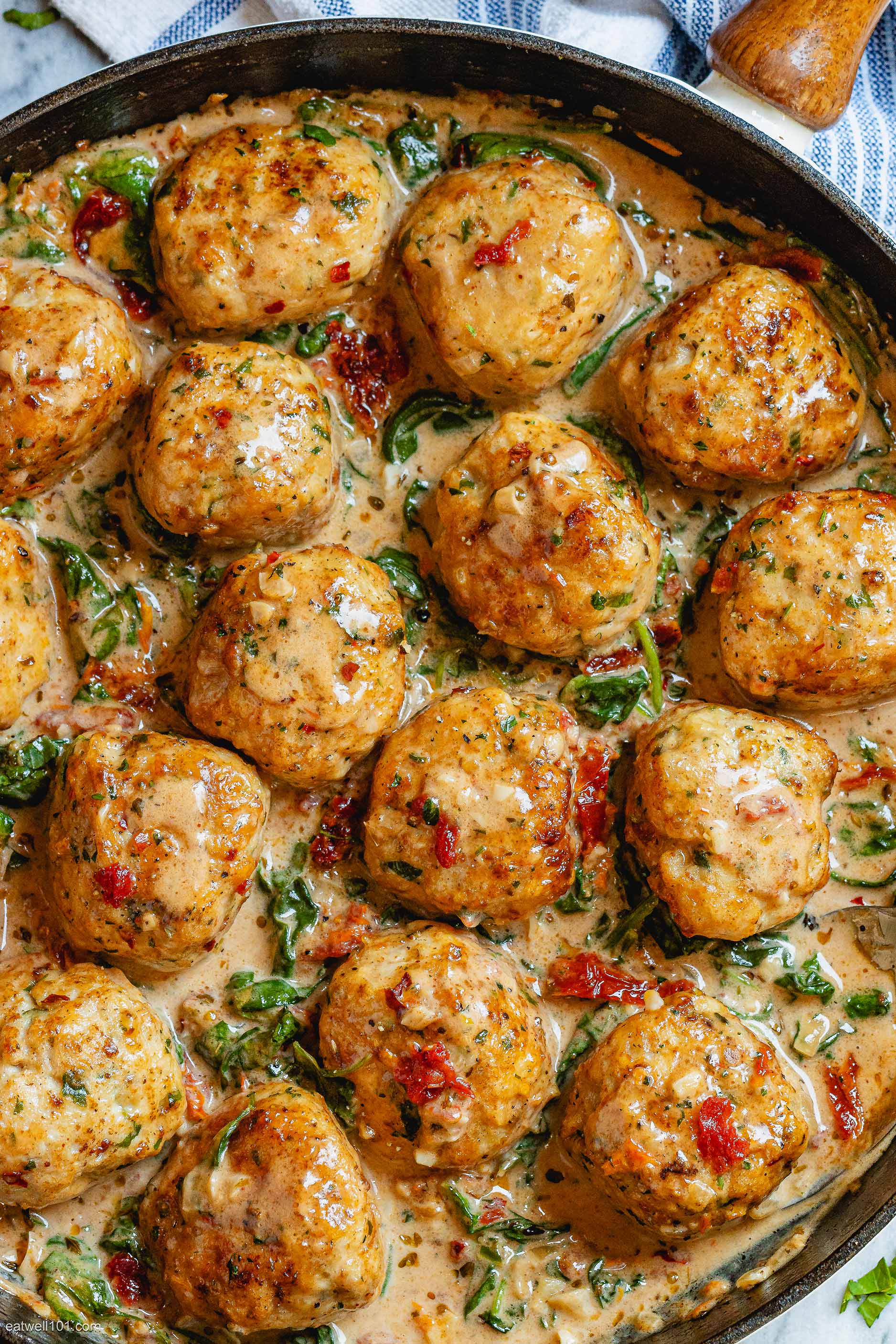 Creamy Spinach Turkey Meatballs Recipe – Turkey Meatballs Recipe ...