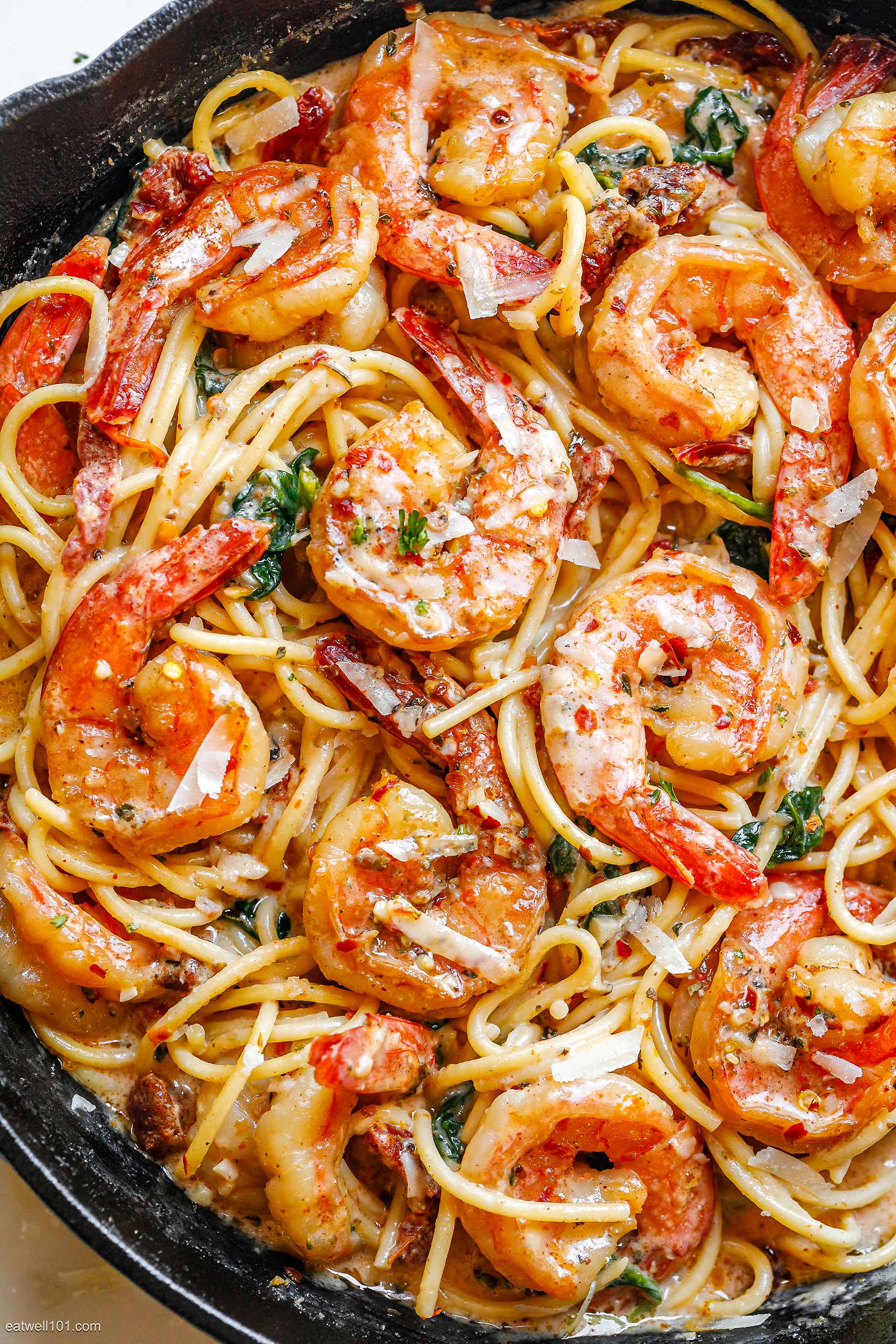 Creamy Mozzarella Shrimp Pasta Recipe – Shrimp Pasta Recipe — Eatwell101