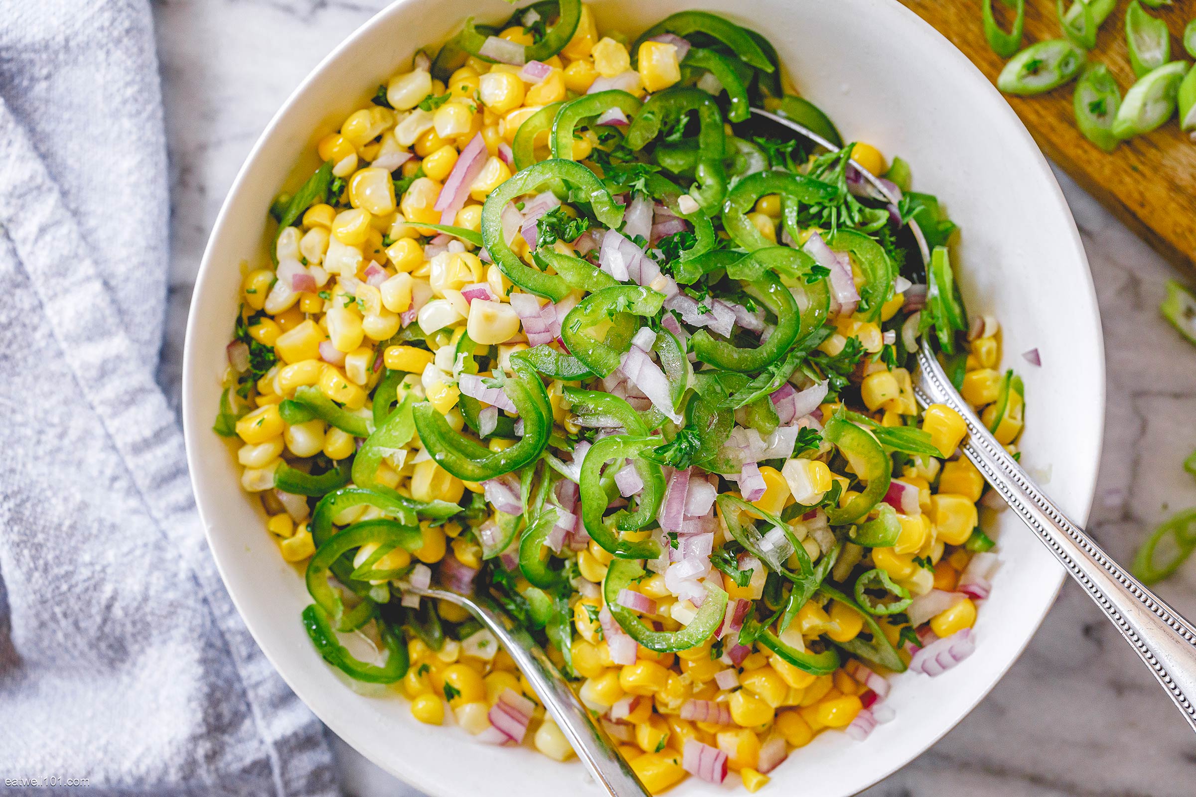 Grilled Butter Corn Salad with Jalapeño