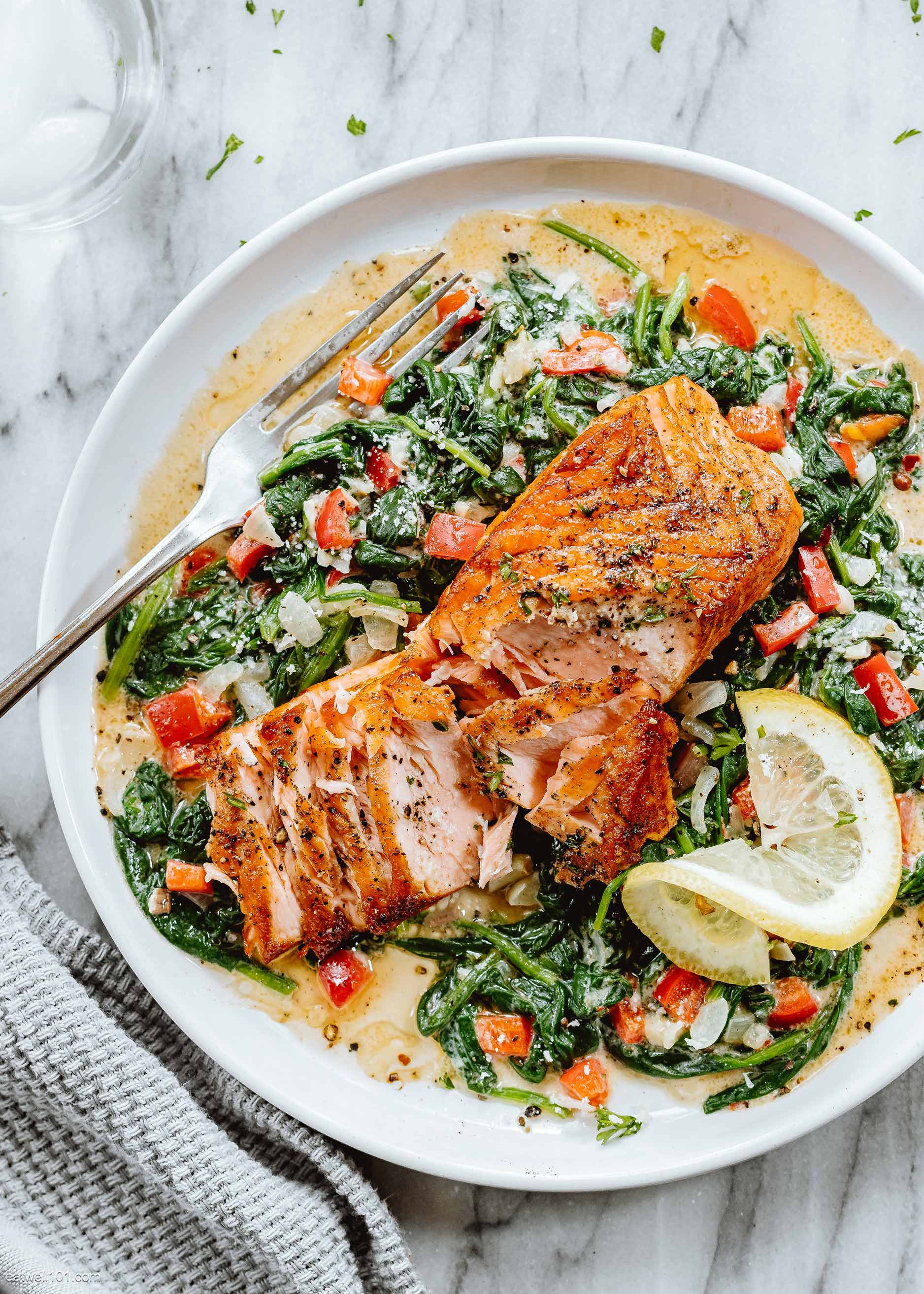 Grilled Salmon Fillet Recipe With Creamy Spinach Salmon And Spinach grilled-salmon-fillet-recipe-with-creamy-spinach-salmon-and-spinach