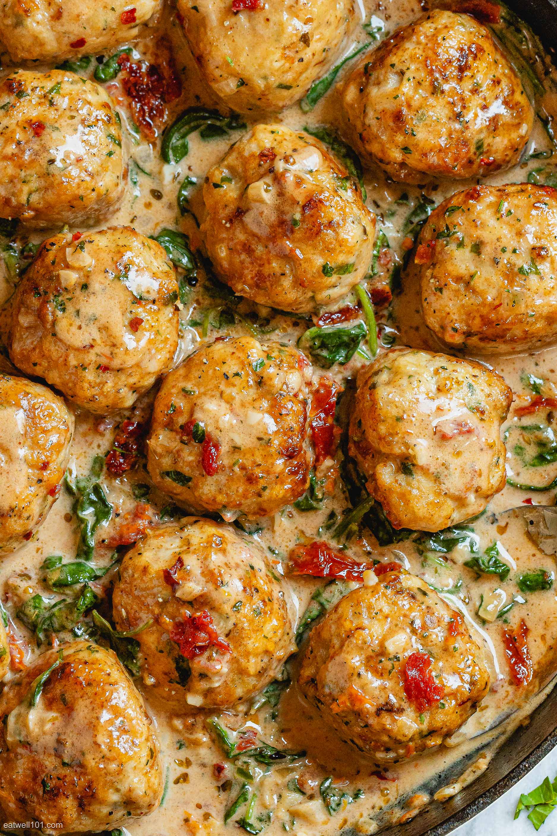 Creamy Spinach Turkey Meatballs Recipe – Turkey Meatballs Recipe ...