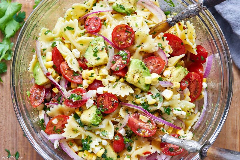 Easy Corn Avocado Pasta Salad