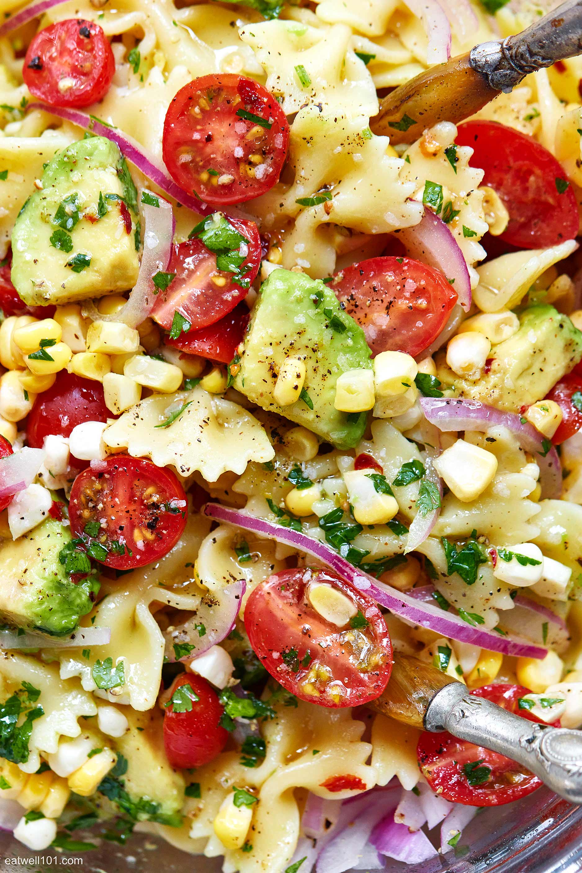 Avocado Corn Pasta Salad recipe