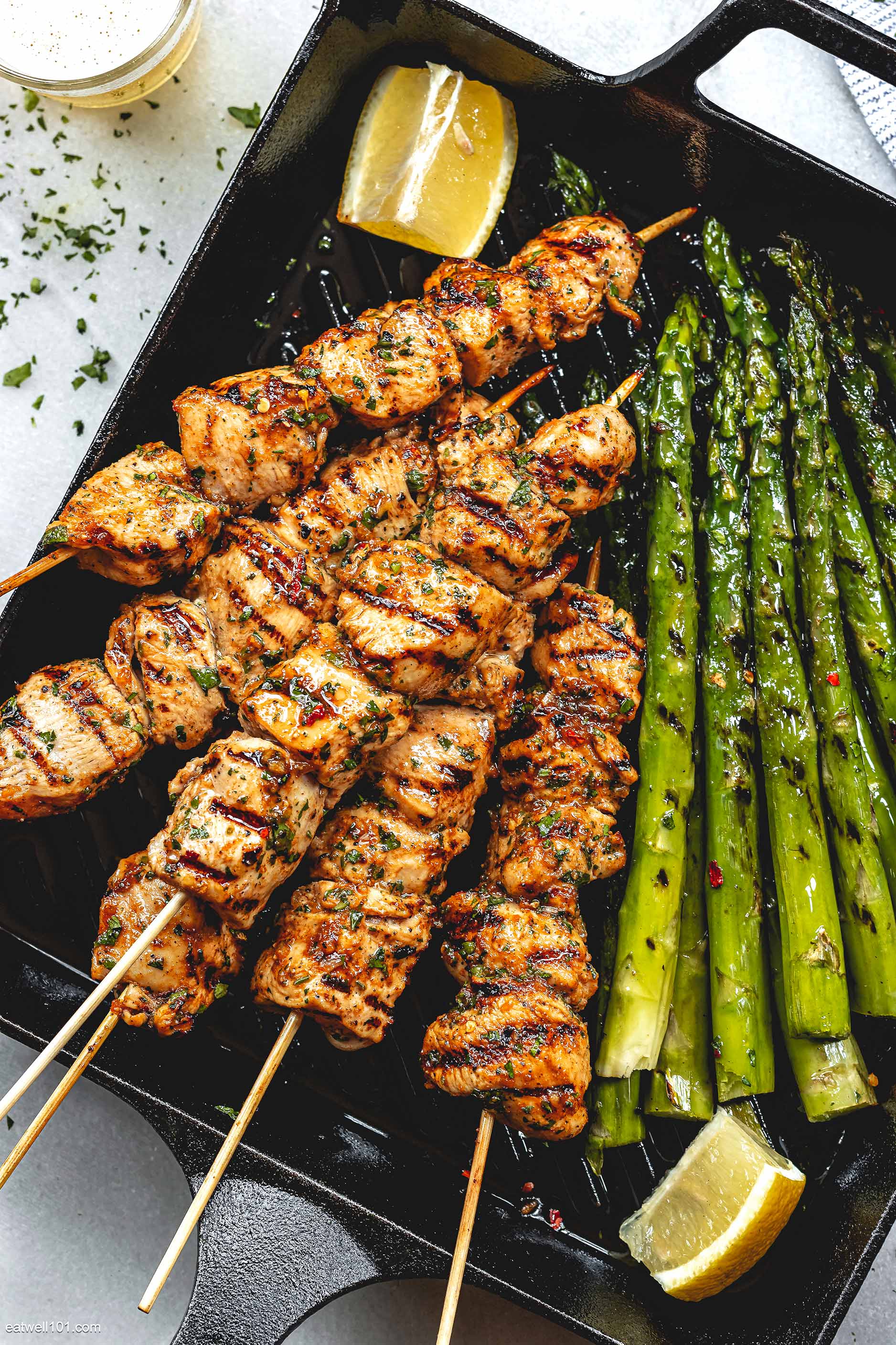 Grilled Lemon Garlic Chicken Skewers Recipe Grilled Chicken Kabobs 
