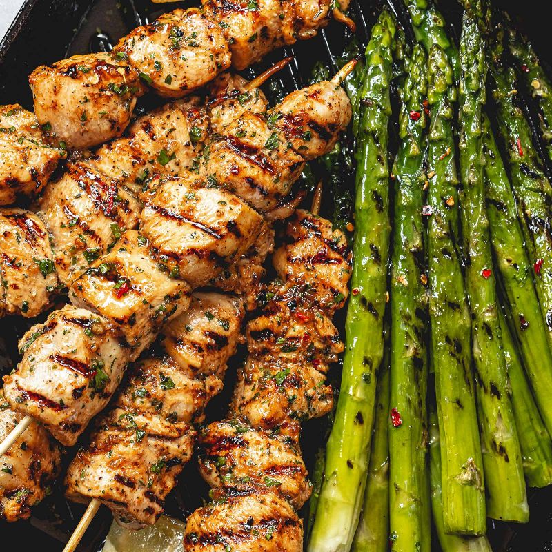 Grilled Lemon Garlic Chicken Skewers recipe