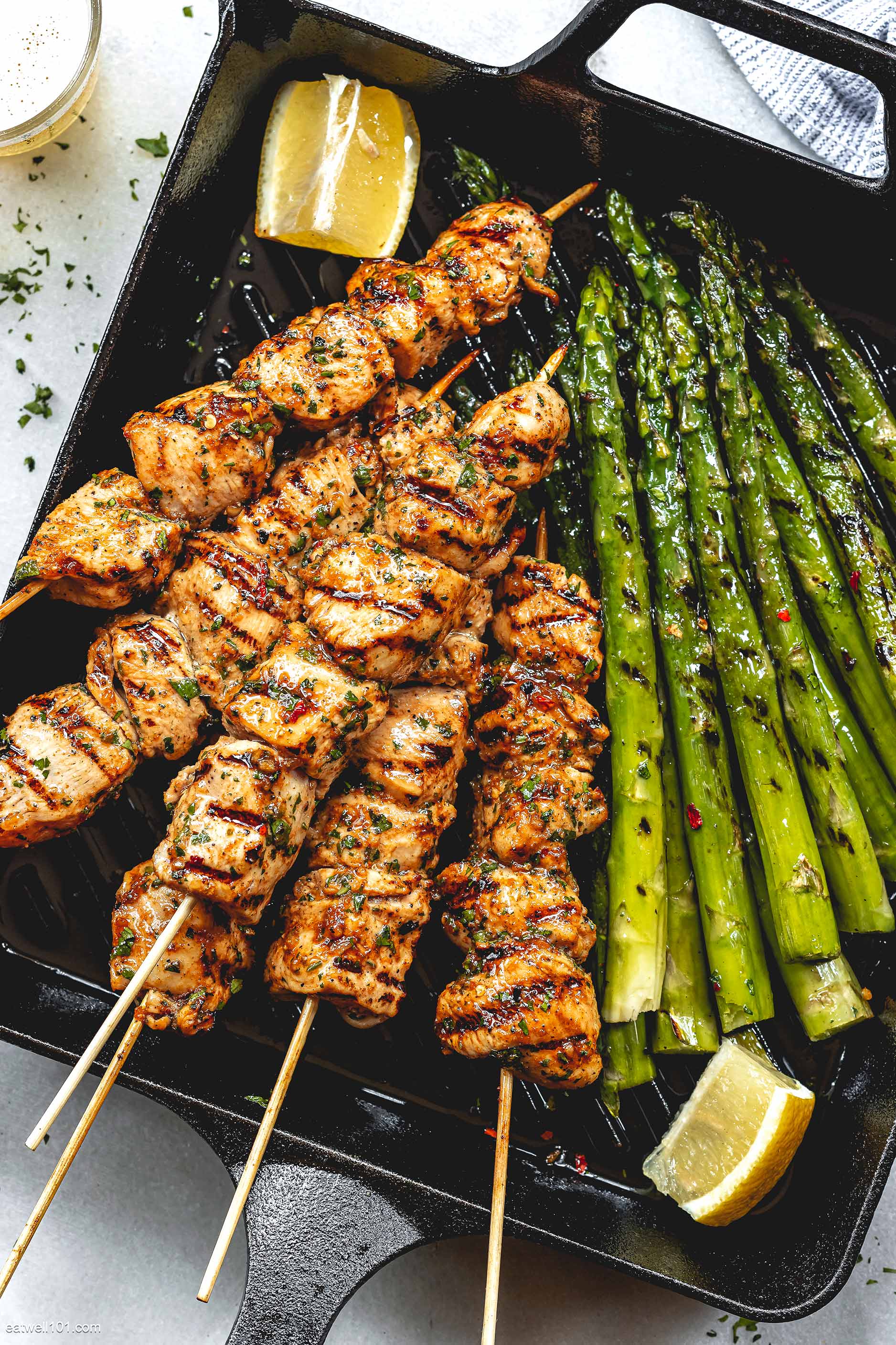 Grilled Lemon Garlic Chicken Skewers Recipe – Grilled Chicken