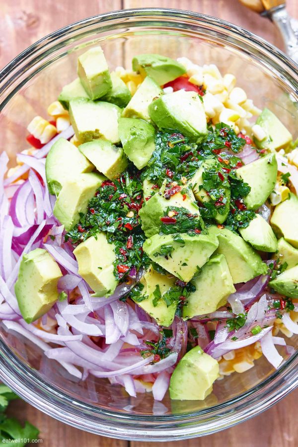 Easy Corn Avocado Pasta Salad