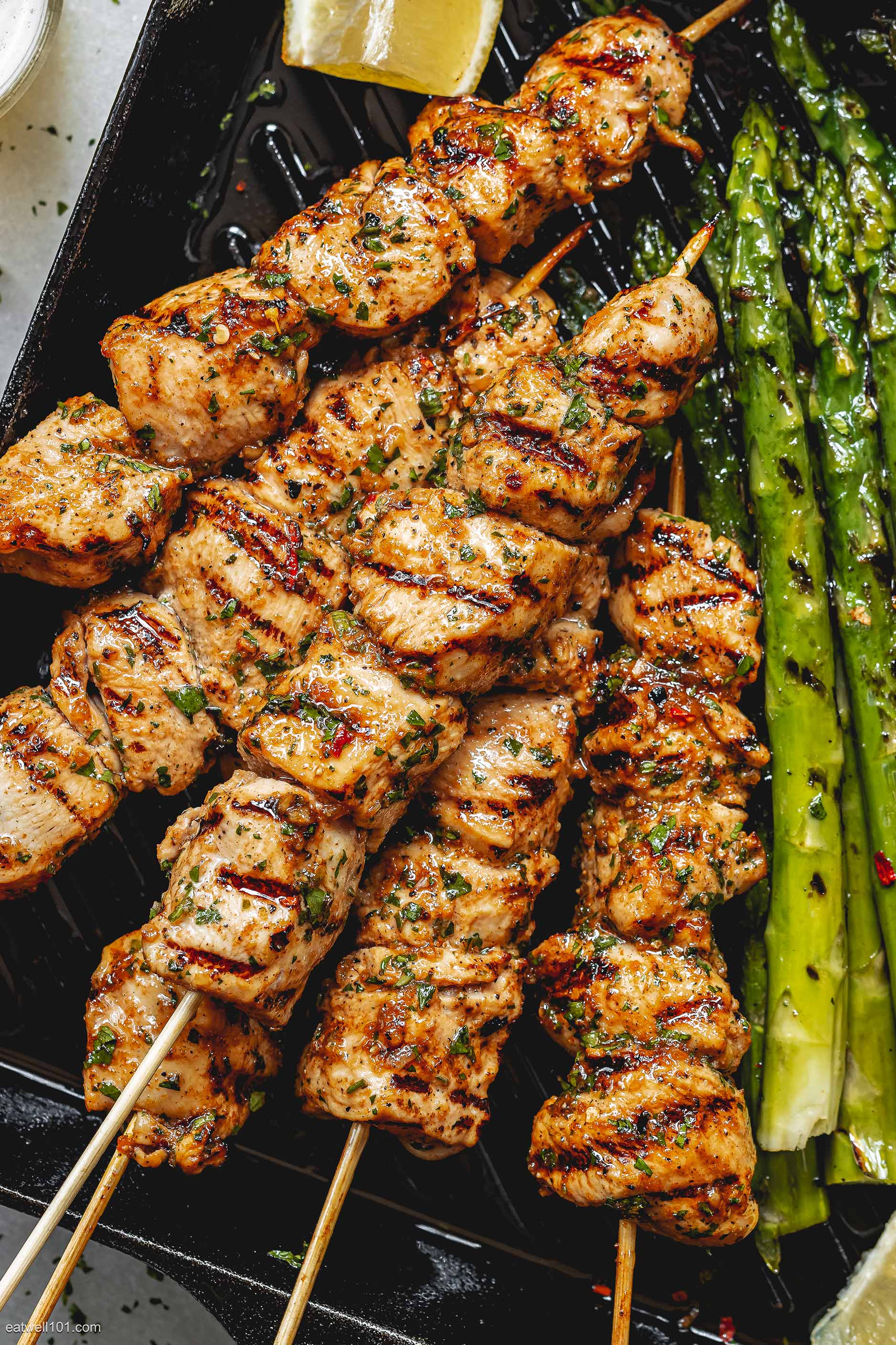 Grilled Lemon Garlic Chicken Skewers Recipe – Grilled Chicken