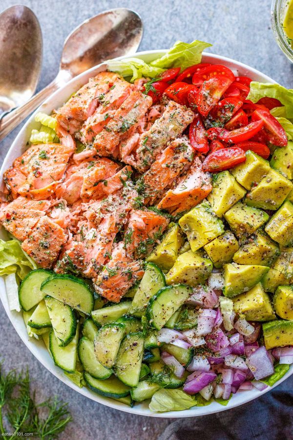 Salmon Salad - #recipe by #eatwell101 - https://www.eatwell101.com/salmon-salad-recipe